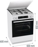 Kuchnia gazowo-elektryczna GORENJE GKS6C71WF 60 cm | AirFry | ExtraSteam | FrozenBake | biały
