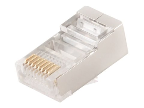 Cablexpert Cablexpert Shielded modular CAT6 plug 30u" gold plated, 10 pcs per bag | PLUG6SP/10 | Transparent/Silver