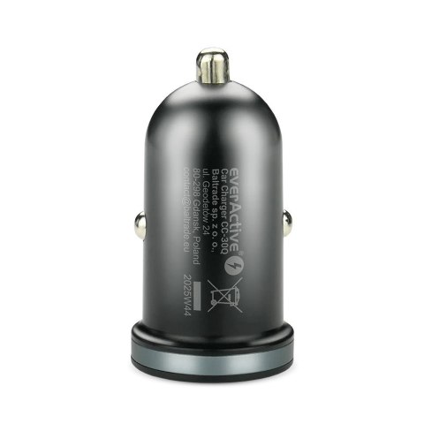 EVERACTIVE ŁADOWARKA SAMOCHODOWA 1X USB + 1X USB-C 35W QC 3.0 PD CZARNA CC-30Q