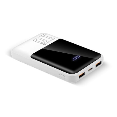 EVERACTIVE POWERBANK 10 000MAH, 2X USB, 1X USB-C 22,5W, QC4+, WYŚWIETLACZ LCD, BIAŁY EB-10Q