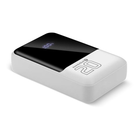 EVERACTIVE POWERBANK 20 000MAH, 2X USB, 1X USB-C 22,5W, QC4+, WYŚWIETLACZ LCD, BIAŁY EB-20Q