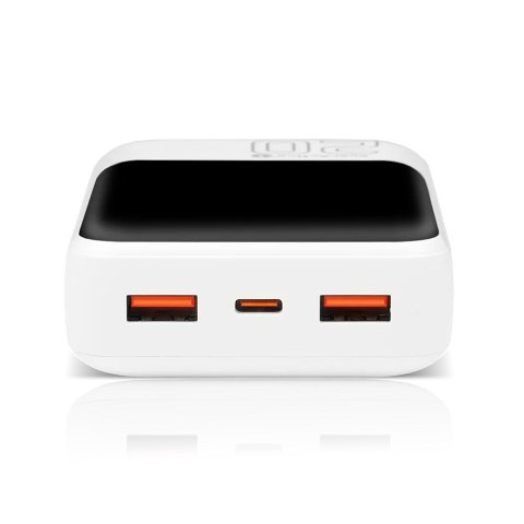 EVERACTIVE POWERBANK 20 000MAH, 2X USB, 1X USB-C 22,5W, QC4+, WYŚWIETLACZ LCD, BIAŁY EB-20Q
