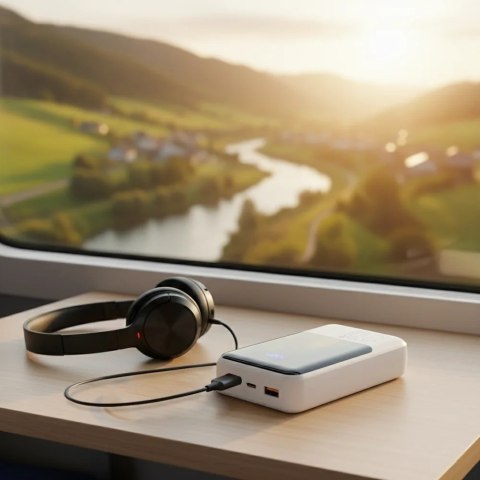EVERACTIVE POWERBANK 20 000MAH, 2X USB, 1X USB-C 22,5W, QC4+, WYŚWIETLACZ LCD, BIAŁY EB-20Q