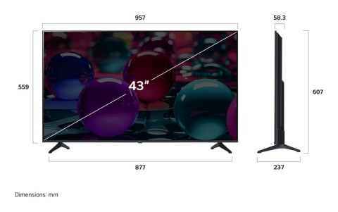 Telewizor LG 43UA73003LA LED 43'' 4K Ultra HD WebOS Dolby Digital DVB-T2 Czarny