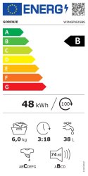 Gorenje Gorenje Washing Machine | W3NGPI62SBS | Energy efficiency class B | Front loading | Washing capacity 6 kg | 1200 RPM | Depth 47 