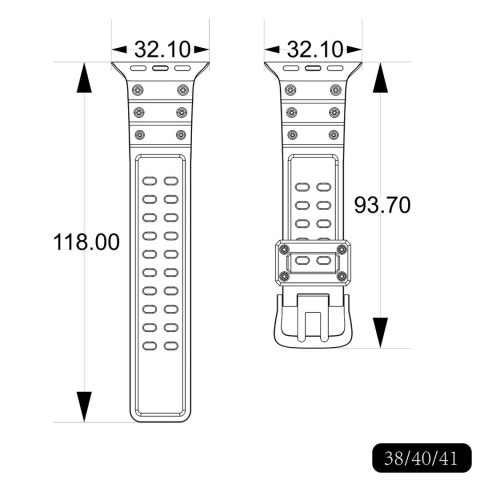 Pasek elastyczny do Apple Watch 38 / 40 / 41 mm - czarny