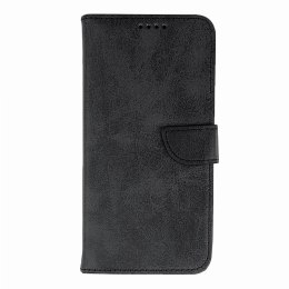 Etui pokrowiec na iPhone 16 Leather Book Case - czarny