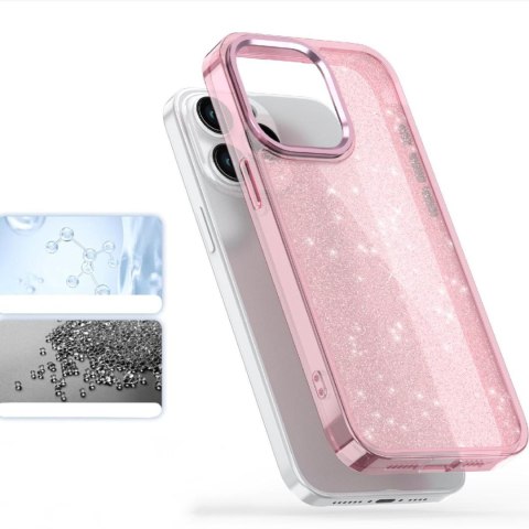 Etui pokrowiec na iPhone 16 Pro Glitter Case - różowe z brokatem
