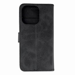 Etui pokrowiec na iPhone 16 Pro Leather Book Case - czarny