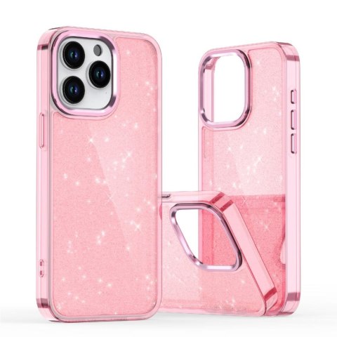 Etui pokrowiec na iPhone 16 Pro Max Glitter Case - różowe z brokatem
