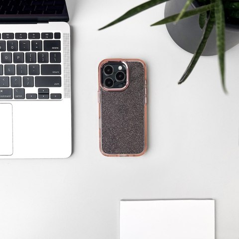 Etui pokrowiec na iPhone 16 Pro Max Glitter Case - różowe z brokatem