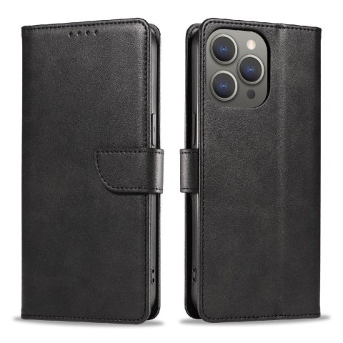 Etui pokrowiec na iPhone 16 Pro Max Leather Book Case - czarny