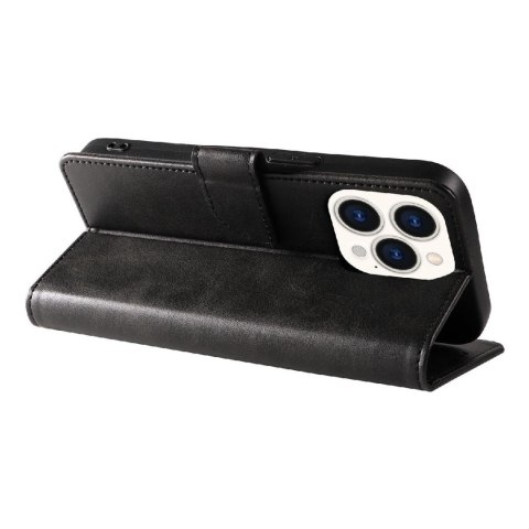 Etui pokrowiec na iPhone 16 Pro Max Leather Book Case - czarny