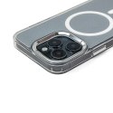 Etui pokrowiec na iPhone 16 Glitter Case MagSafe - białe z brokatem