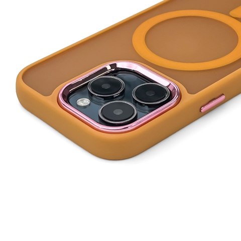 Etui pokrowiec na iPhone 16 Magnetic Collection MagSafe - pomarańczowy
