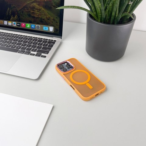 Etui pokrowiec na iPhone 16 Magnetic Collection MagSafe - pomarańczowy