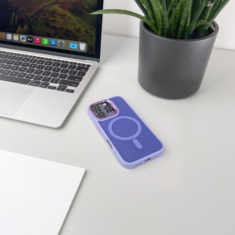 Etui pokrowiec na iPhone 16 Pro Magnetic Collection MagSafe - fioletowy