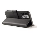 Etui portfel z klapką podstawką do iPhone 15 Pro Magnet Case - czarny