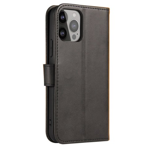Etui portfel z klapką podstawką do iPhone 15 Pro Magnet Case - czarny