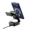 Ładowarka bezprzewodowa magnetyczna 3w1 Qi2.2 25W MagSafe - czarna