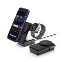 Ładowarka bezprzewodowa magnetyczna 3w1 Qi2.2 25W MagSafe - czarna