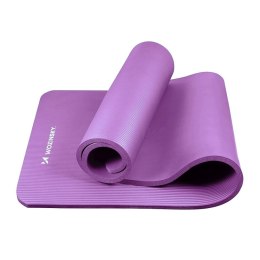 Mata gimnastyczna do ćwiczeń fitness jogi gruba 183 x 61 x 1.5 cm - fioletowa