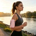 Opaska saszetka armband na ramię do biegania - różowa