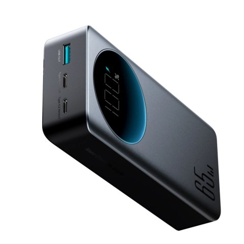 Powerbank 30000mAh USB-A USB-C z wyświetlaczem 65W - czarny