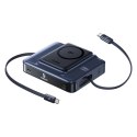 Stacja ładująca bezprzewodowa 6w1 ze zwijanymi kablami USB-C 245W - czarna