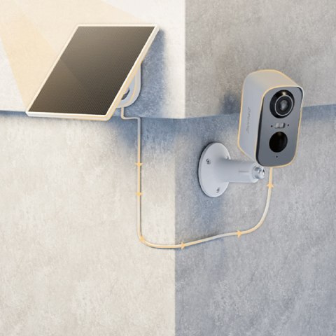 Kamera zewnętrzna do monitoringu z panelem solarnym 2.5K 4MP WiFi 5200mAh - biała