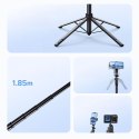 Selfie stick statyw 1/4'' na telefon kamerę aparat z obrotem 360 Bluetooth - czarny