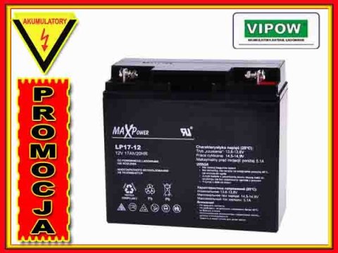BAT0405 Akumulator żelowy 12V 17Ah MaxPower ELEKTRONIKA