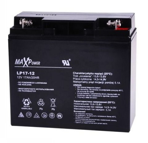 BAT0405 Akumulator żelowy 12V 17Ah MaxPower ELEKTRONIKA