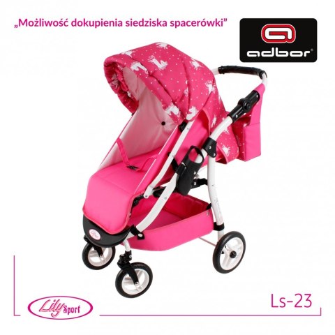 Wózek dla lalek Lily ze skrętnymi kołami LS-11 ADBOR