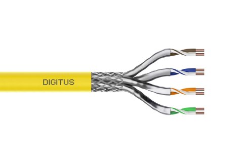 Digitus Kabel instalacyjny kat.7A, S/FTP, Dca-s1a d1 a1 , AWG 22/1, LSOH, 100m, żółty