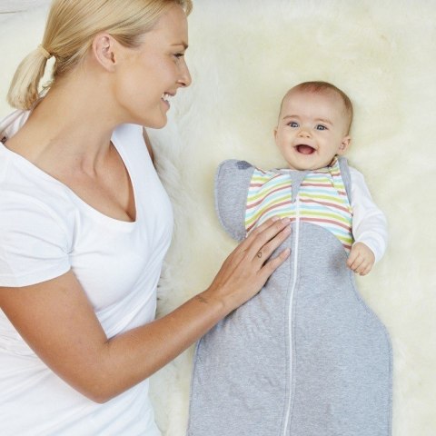 ND19_LTD-L2001002GRM Otulacz Swaddle UP 50/50 - rozmiar M - szary - ETAP 2 Original LOVE