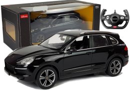 ND24_6007 Auto R/C Porsche Cayenne Turbo Rastar 1:14 Czarne na Pilota NASZEDZIECI