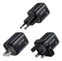 UNITEK ŁADOW. SIECIOWA 2X GAN 45W, 2XUSB-C PD 3.0, QC, CZARNA