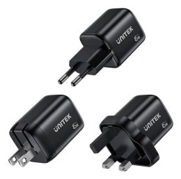 UNITEK ŁADOW. SIECIOWA 2X GAN 45W, 2XUSB-C PD 3.0, QC, CZARNA