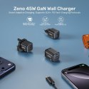 UNITEK ŁADOW. SIECIOWA 2X GAN 45W, 2XUSB-C PD 3.0, QC, CZARNA