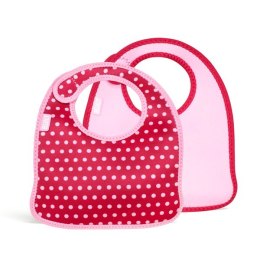 ND38_BBY-MMBB-BMD BUILT Mess Mate - 2 śliniaki dla dzieci (Baby Pink Mini Dots) BUILT