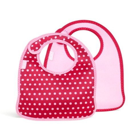 ND38_BBY-MMBB-BMD BUILT Mess Mate - 2 śliniaki dla dzieci (Baby Pink Mini Dots) BUILT