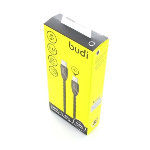 ND38_BD160C Budi - Kabel USB-C - USB-C 2.4A 1 m (Czarny) BUDI