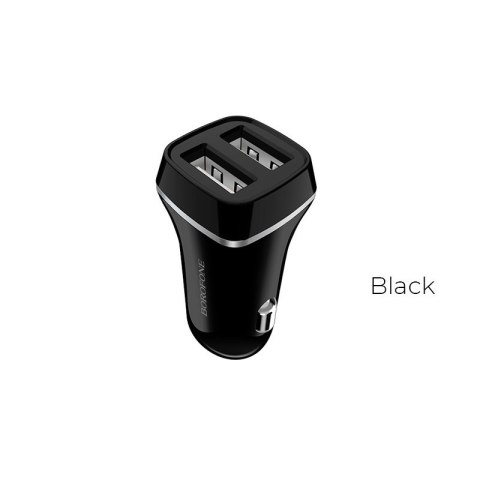 ND38_BFO-BZ2-B Borofone - ładowarka samochodowa 2x USB czarny BOROFONE
