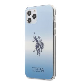 ND38_USHCP12MPCDGBL US Polo Assn Dh & Logo Gradient - Etui iPhone 12 / iPhone 12 Pro (niebieski) US