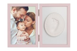 ND19_OB-15___N10/20 Odcisk bobasa - ramka z glinką podwójna - różowa ODCISK
