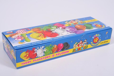 ND39_344564 FARBY PLAK 12KOL 20ML FLAMINGO 299125 PUD FLAMINGO