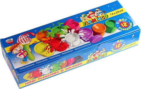 ND39_344564 FARBY PLAK 12KOL 20ML FLAMINGO 299125 PUD FLAMINGO
