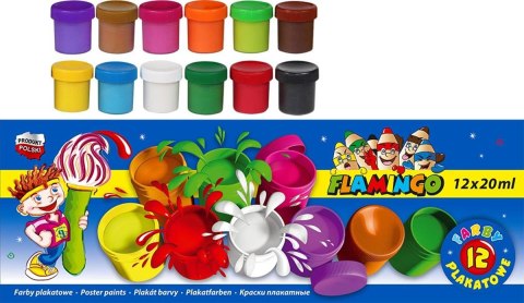 ND39_344564 FARBY PLAK 12KOL 20ML FLAMINGO 299125 PUD FLAMINGO