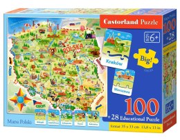 ND39_342302 -PUZZLE EDUK CASTORLAND E-142 MAPA POLSKI PU CASTORLAND